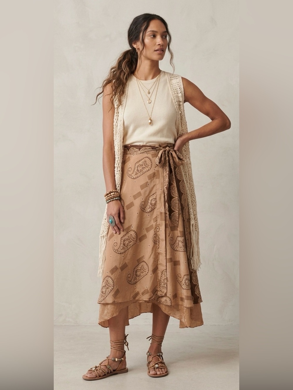 Vintage 100% Silk Sari Wrap Skirt Whimsigoth Boho Paisley Maxi Skirt / Dress NWT